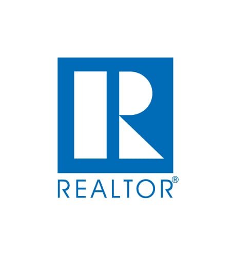 REALTOR logo: blue square with a stylized white 'R' and the word REALTOR beneath.